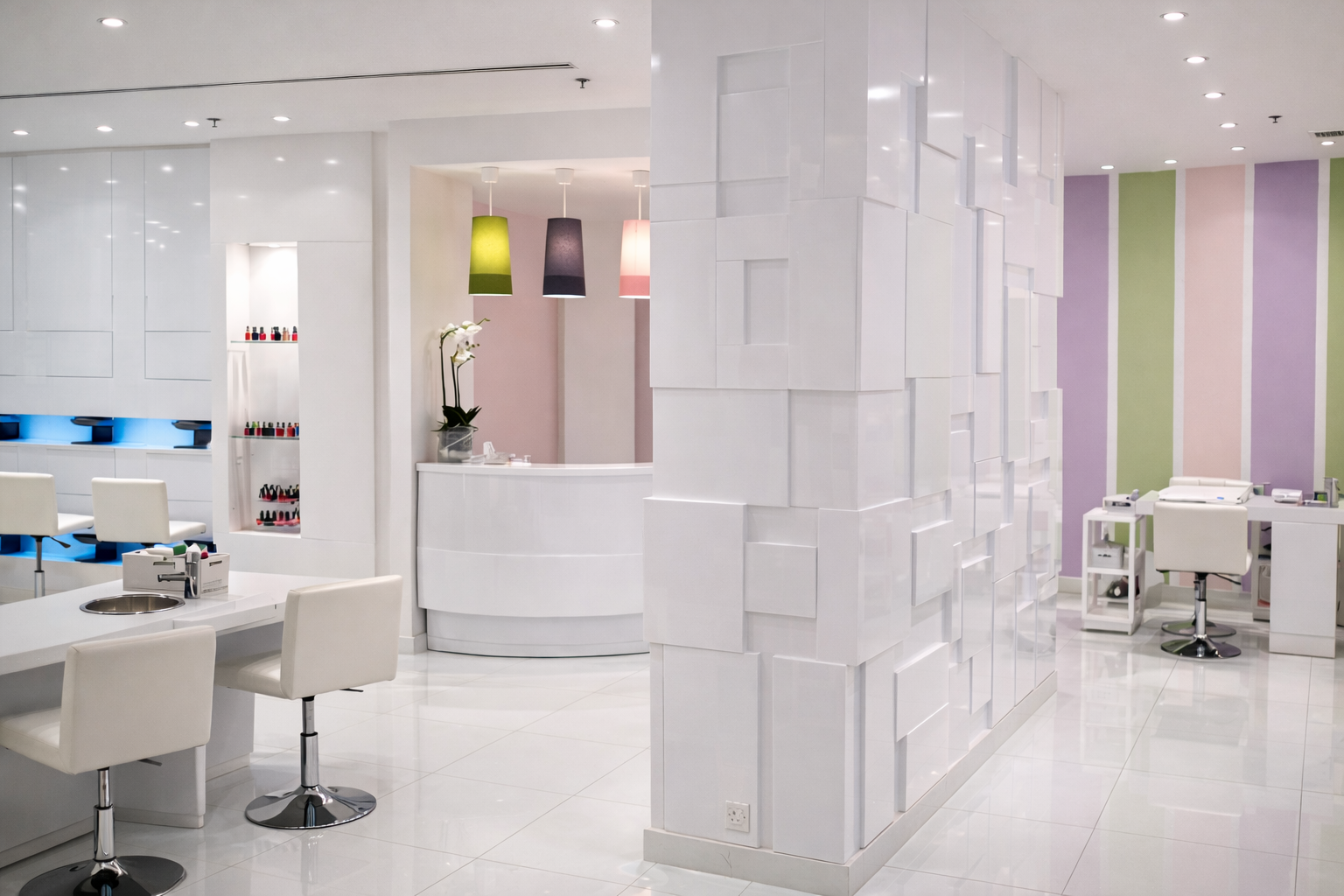 Marshmallow Nails Abu Dhabi treatment area design
